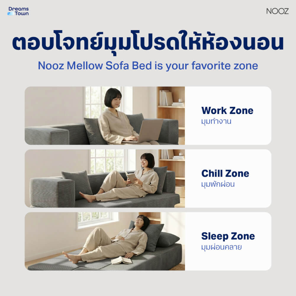 โซฟาเบด 2 IN 1 NOOZ SOFA BED สีเทา_7